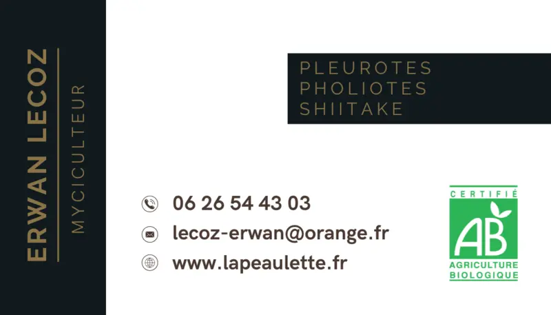 Verso de la carte de visite La Péaulette